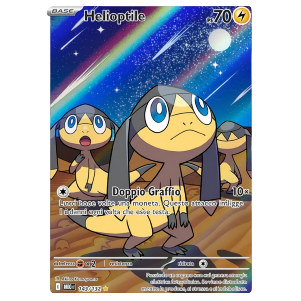 143-132 Helioptile - Illustrazione Rara (IT)