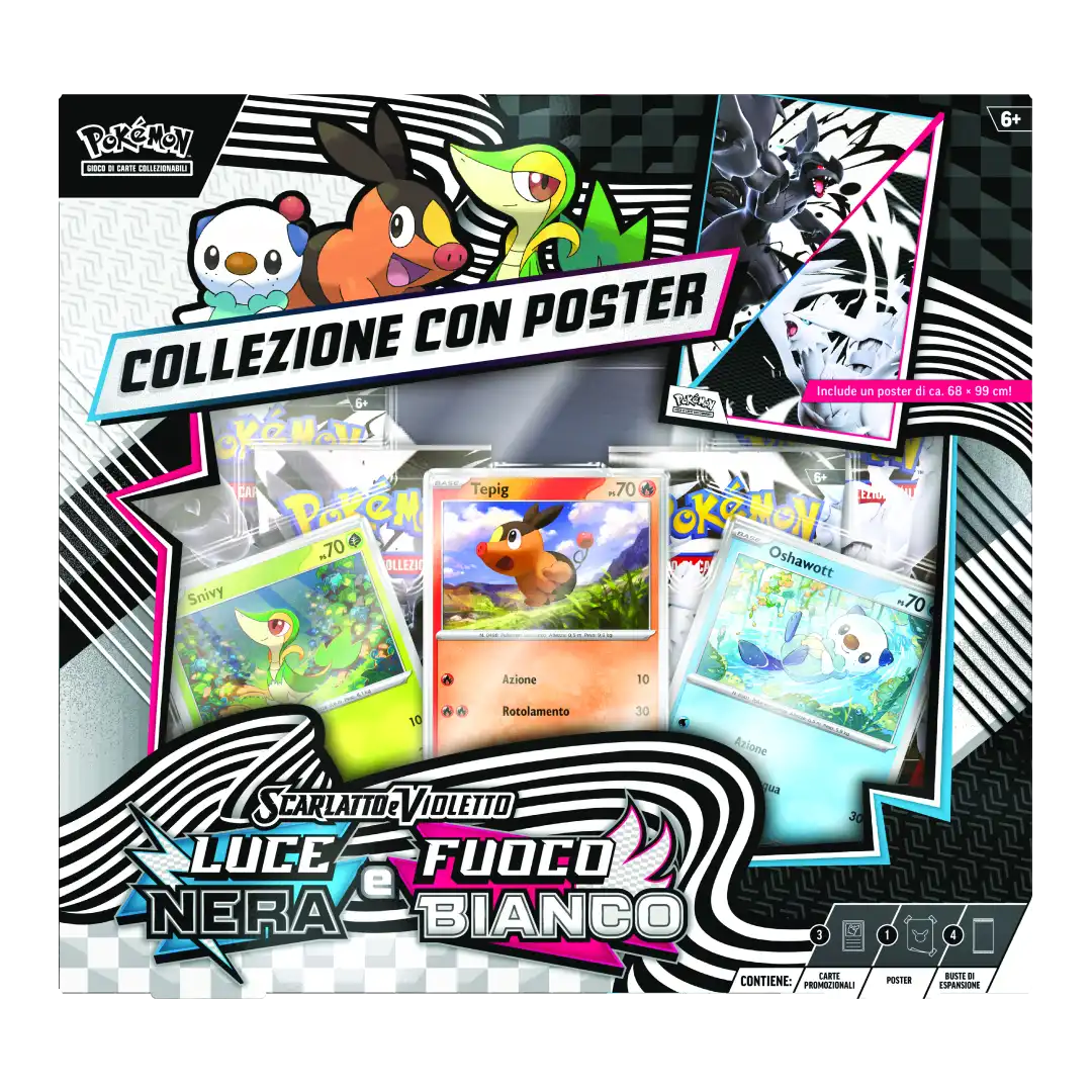Pokemon Card - Fuoco Bianco Luce Nera Collezione con Poster ITA