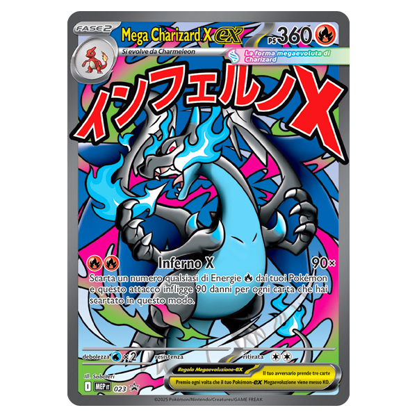 Promo 023 Mega Charizard X EX - Rara (IT) + Case