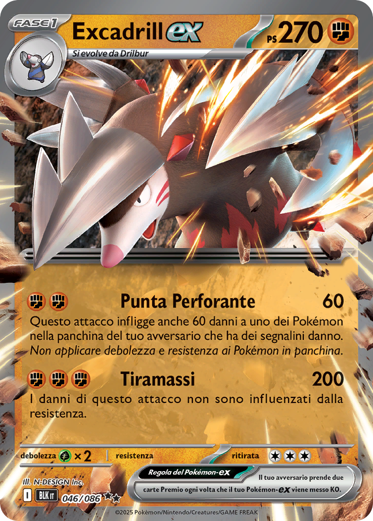 Excadrill Ex - Rara Foil (ITA)