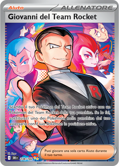 238-182 Giovanni del Team Rocket - Illustrazione Rara Segreta Gradata 9.5 (IT)