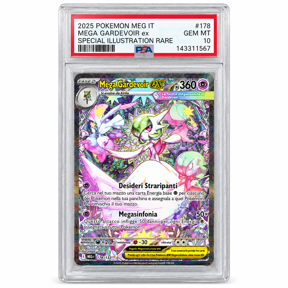 178-132 Mega Gardevoir EX - SAR PSA 10 (IT)