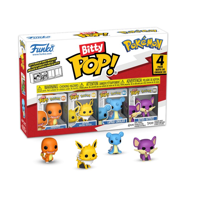 Bitty Pop Pokemon: Charmander - Jolteon - Lapras - Ratata
