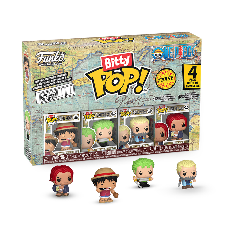 Bitty Pop One Piece: Monkey D Luffy - Zoro - Axe Hand Morgan - Shanks