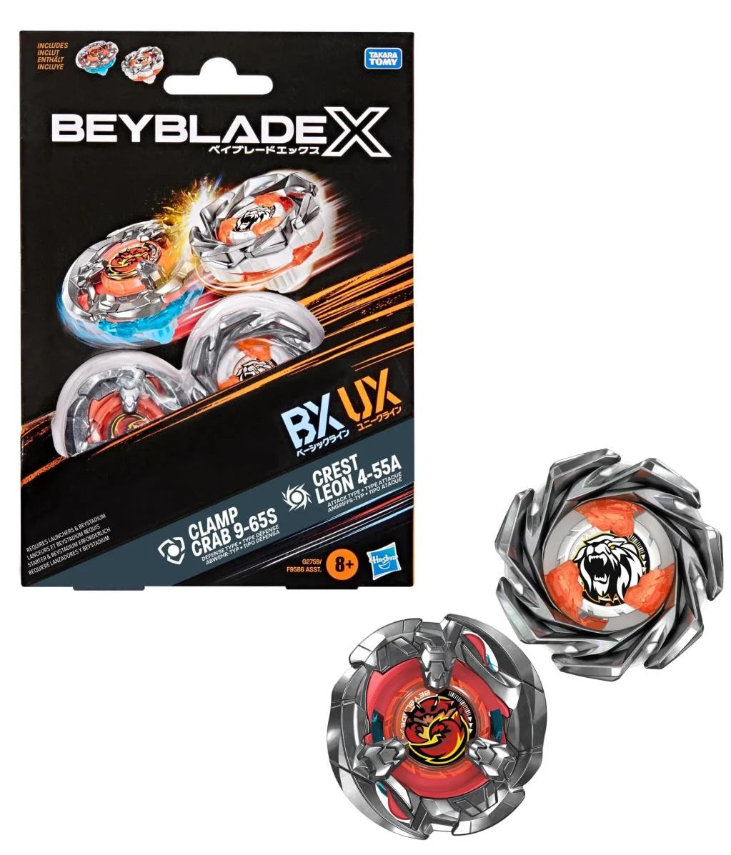 Beyblade X - Clamp Crab 9-65S and Crest Leon 4-55A