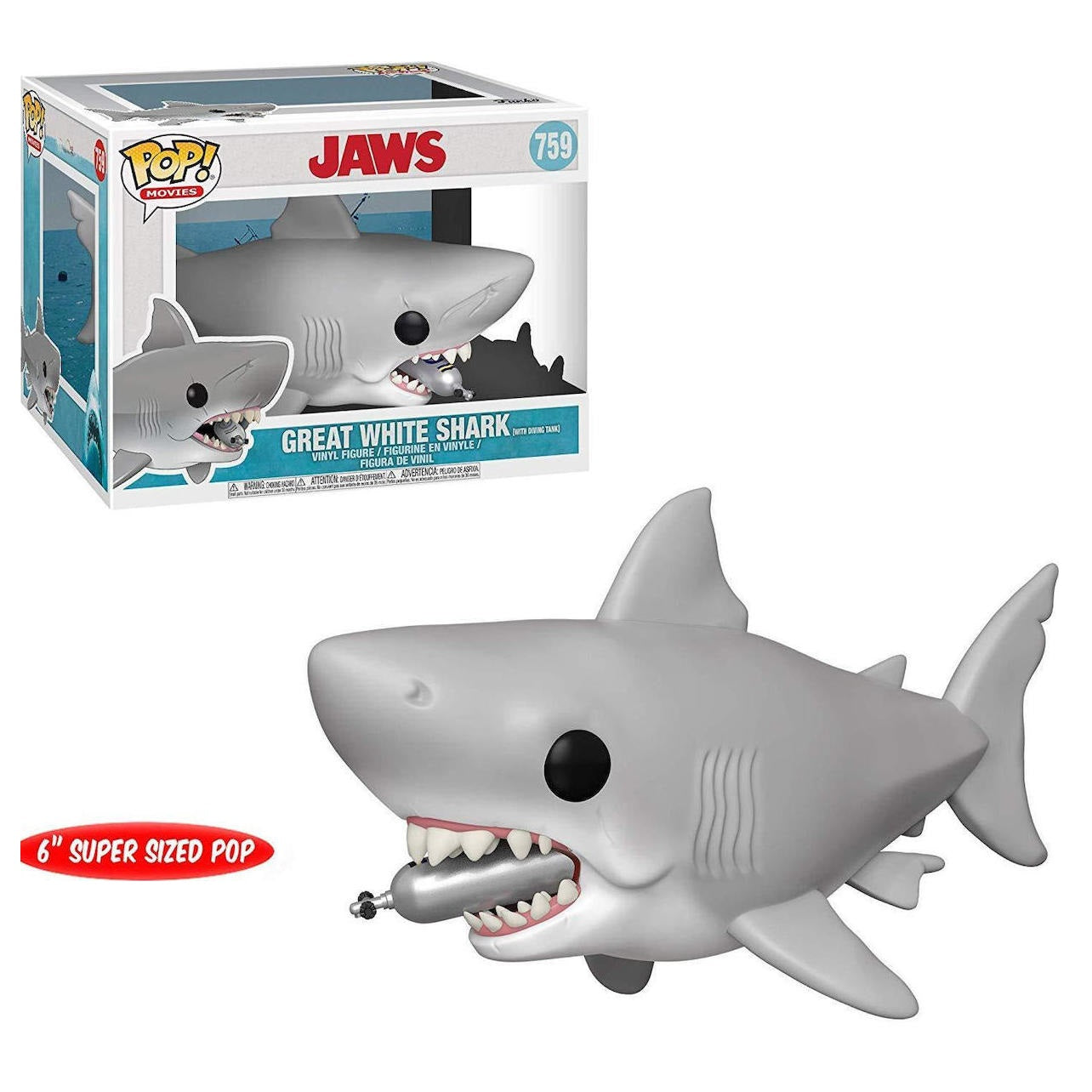 Jaws – Great White Shark with scuba Tank (759)