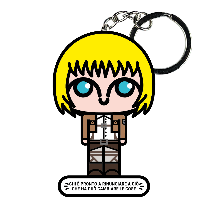 portachiavi smart, micro me, biglietto da visita digitale, attack on titan, armin