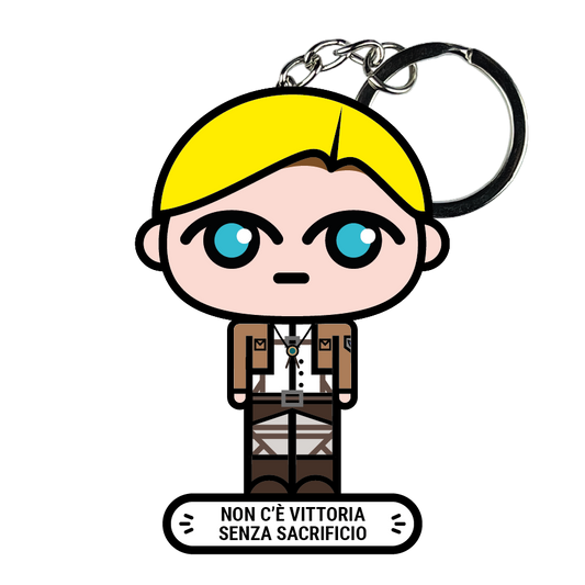 portachiavi smart, micro me, biglietto da visita digitale, attack on titan, erwin smith