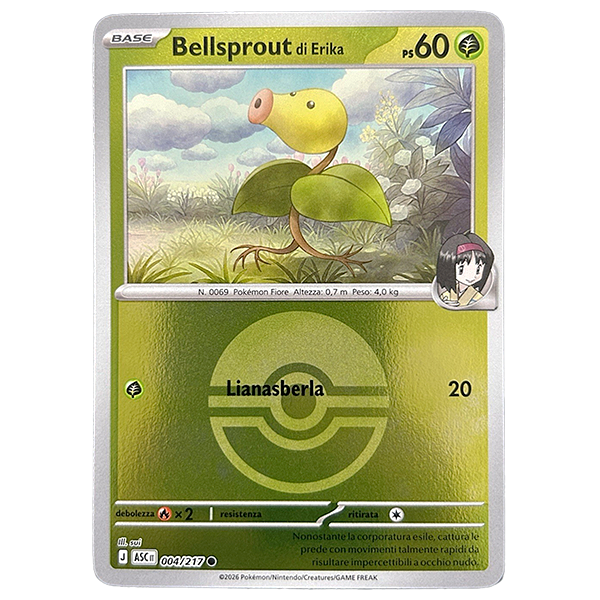 004-217 Bellsprout di Erika - Comune Reverse Poke Ball (IT)