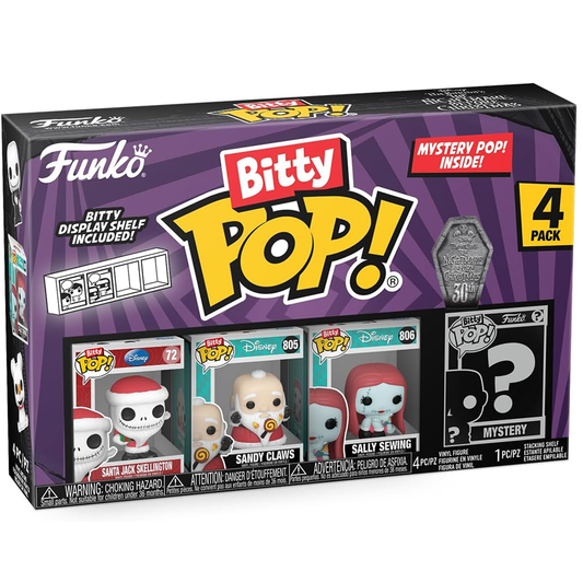 Bitty Pop Nightmare Before Christmas - Santa Jack Skellington - Sandy Claws - Sally Sewing