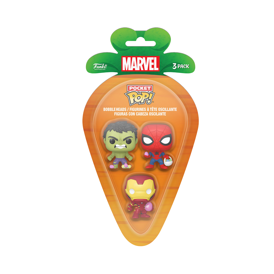 Carrot Pocket Pop Marvel - Hulk  Spider-Man  Iron-Man