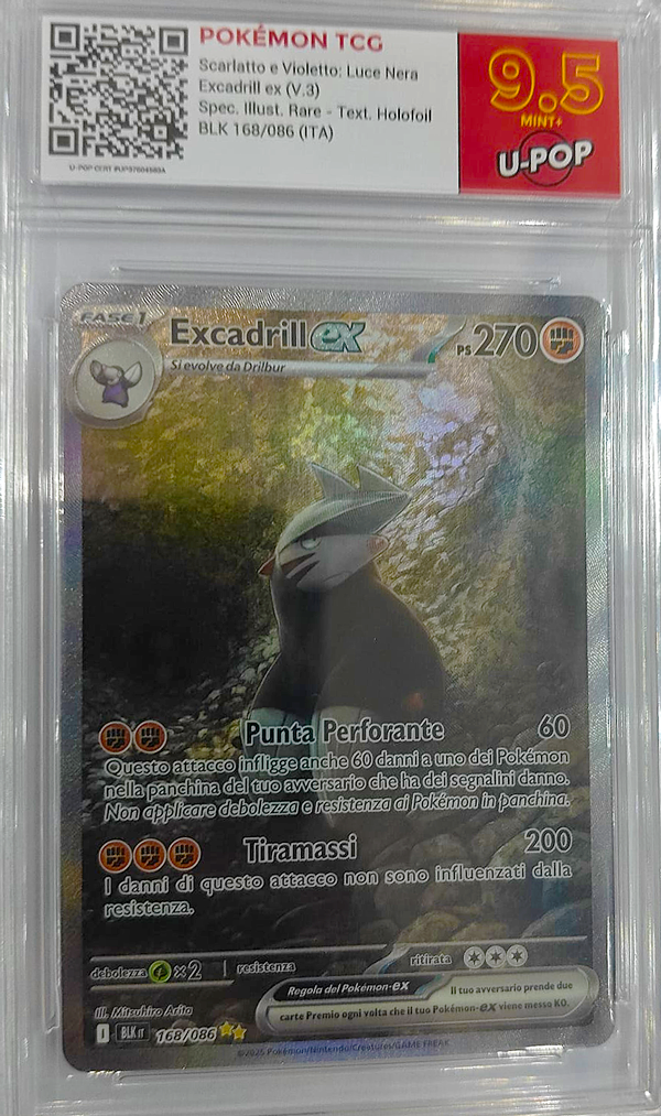 168-086 Excadrill Ex - Illustrazione Rara Gradata 9.5 (IT)