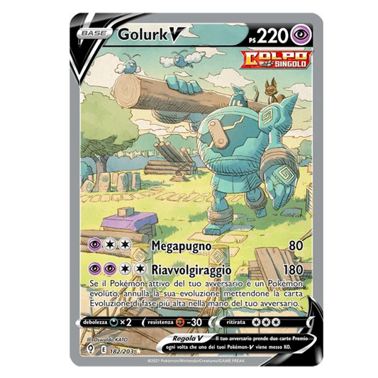 182-203 Golurk V - Illustrazione Rara Segreta (ITA) + Case