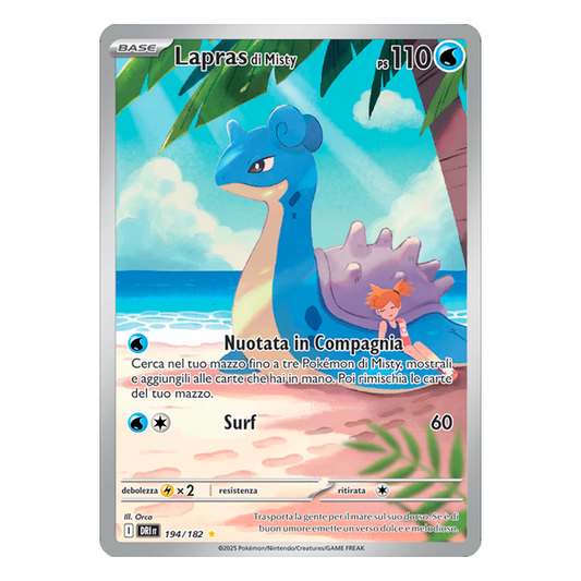 194-182 Lapras di Misty  - Illustrazione Rara Segreta (ITA) + Case