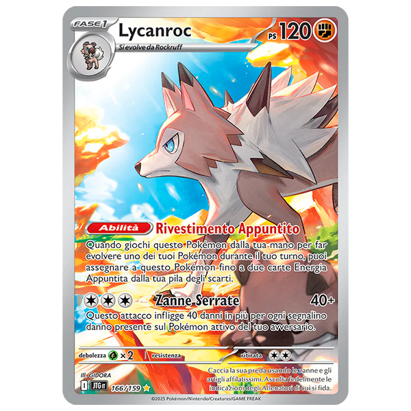 166-159 Lycanroc - Illustrazione Rara (ITA)