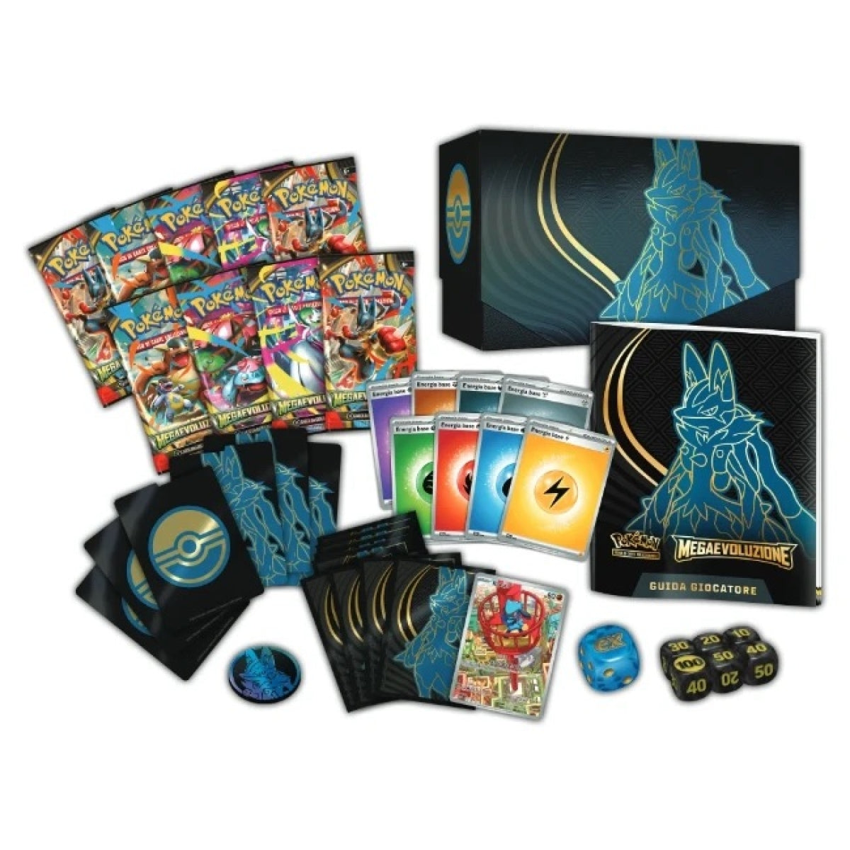 Set Allenatore Fuoriclasse Pokemon - Mega Lucario ITA + Case Magnetico