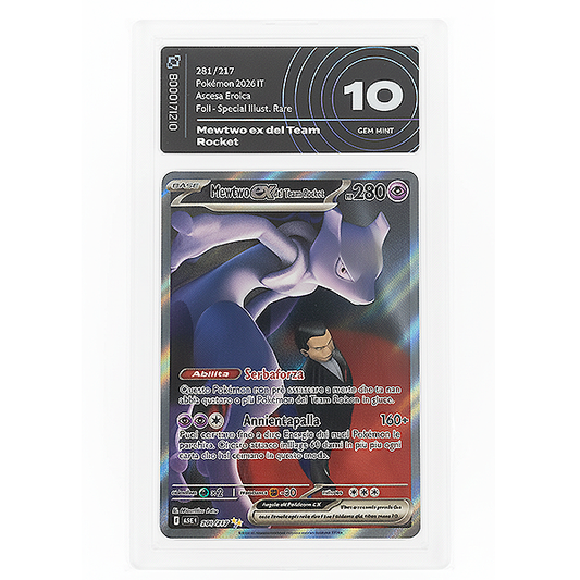 281-217 Mewtwo EX del Team Rocket  - Illustrazione Rara Segreta Gradata 10 (ITA)