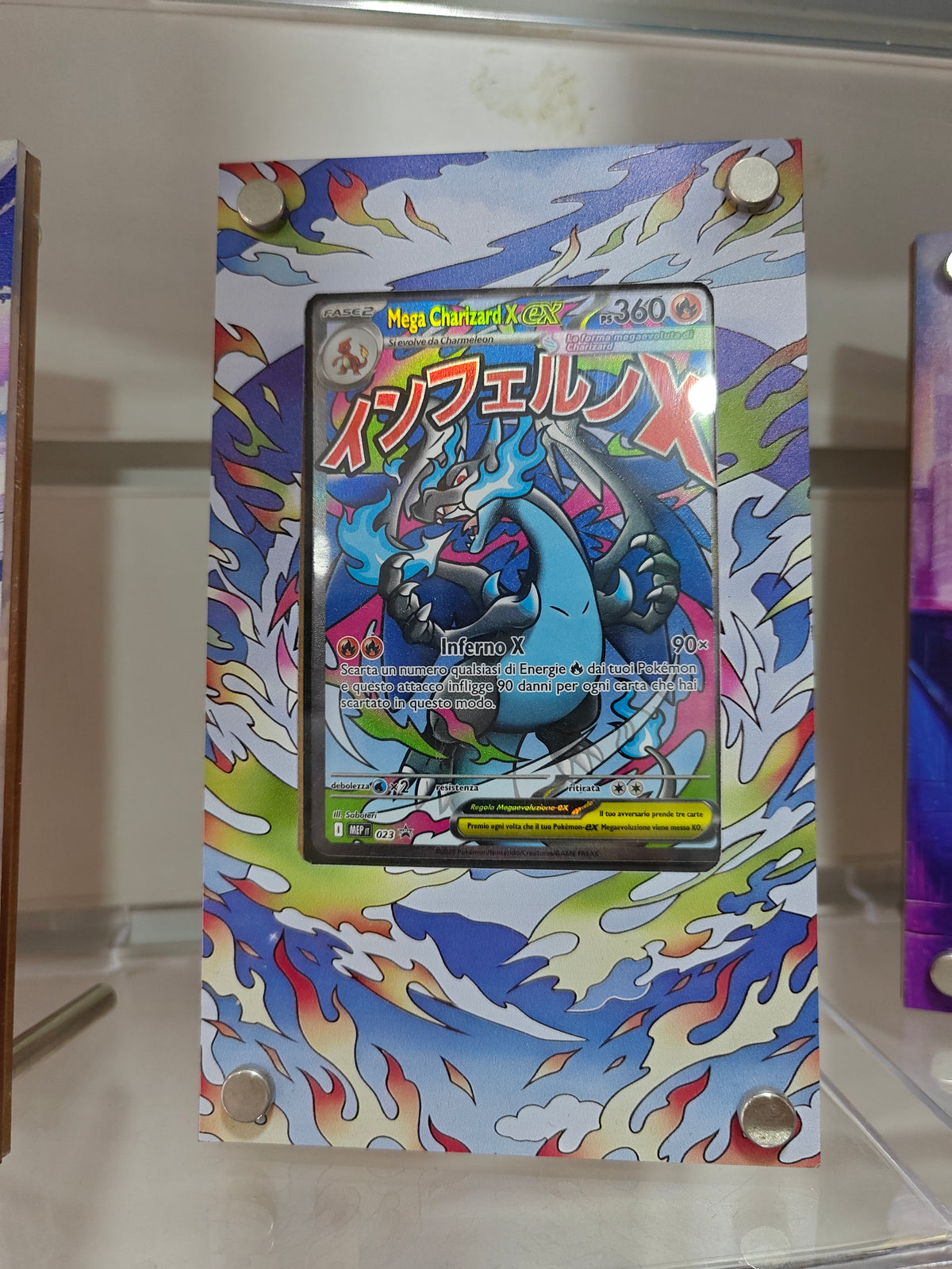 Promo 023 Mega Charizard X EX - Rara (IT) + cornice a tema