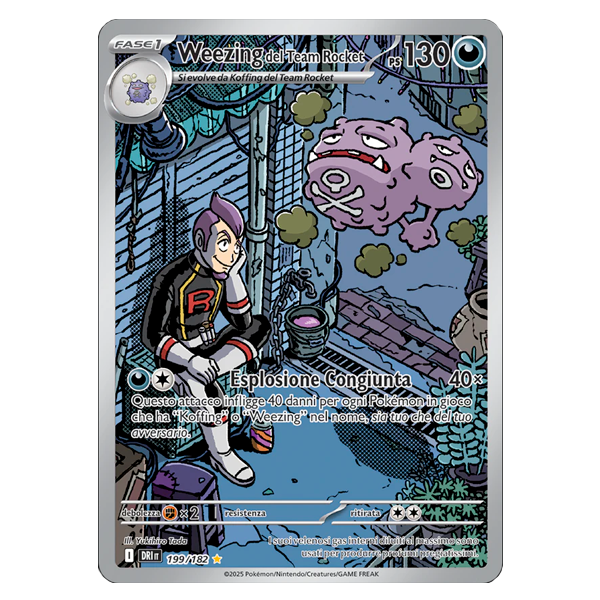199-182 Weezing del Team Rocket - Illustrazione Rara Segreta (ITA)