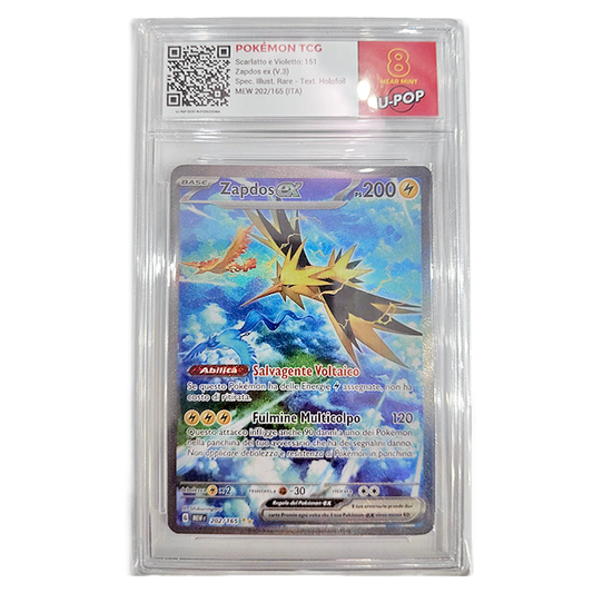 202-165 Zapdos EX - Illustrazione Rara Segreta Gradata 8 (IT)